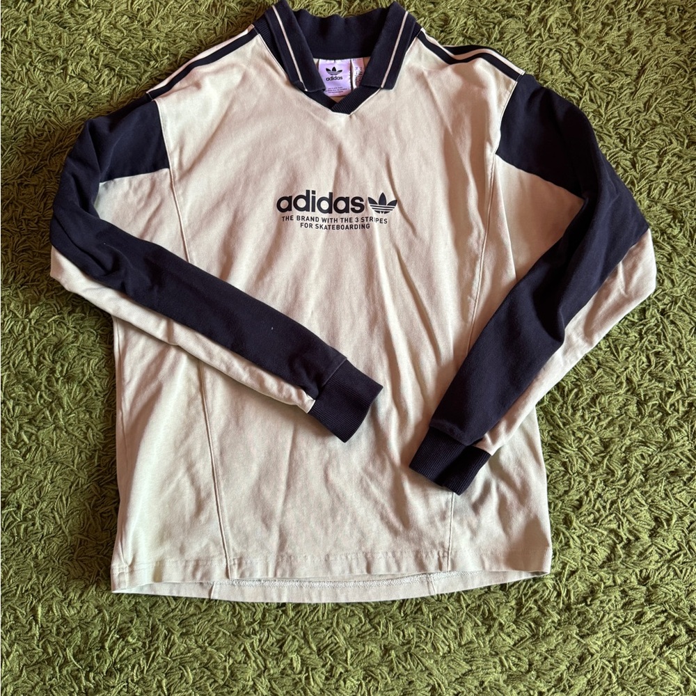 Adidas Green and Black Long Sleeve Shirt